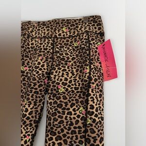 Betsey Johnson Leopard Floral Print Leggings NWT